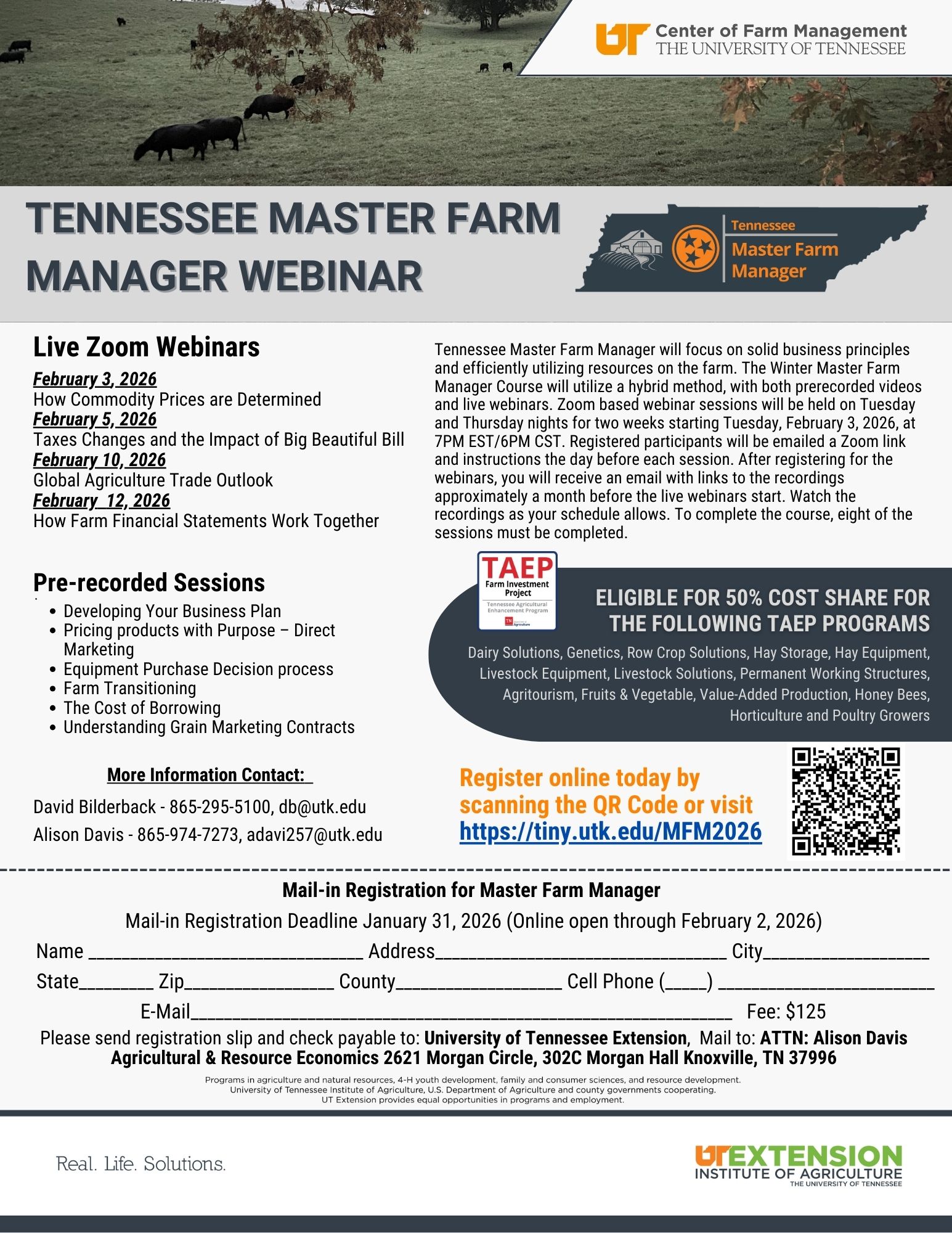 UT - The Master Farm Manager series will utilize a hybrid format that ...
