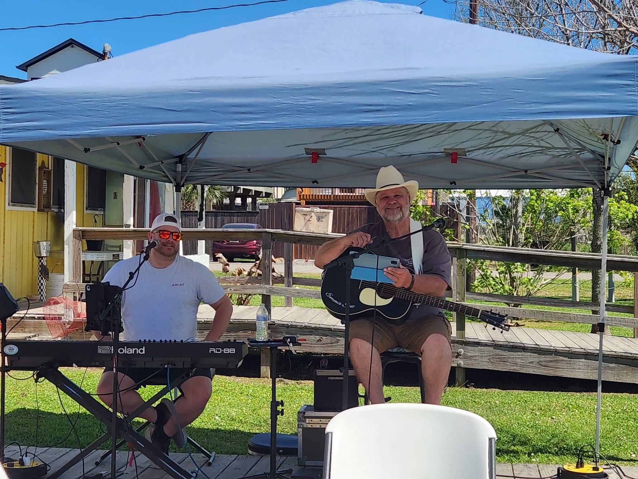 Gary Hampton & Josh Abrams at the San Leon Cemetary Fish fry