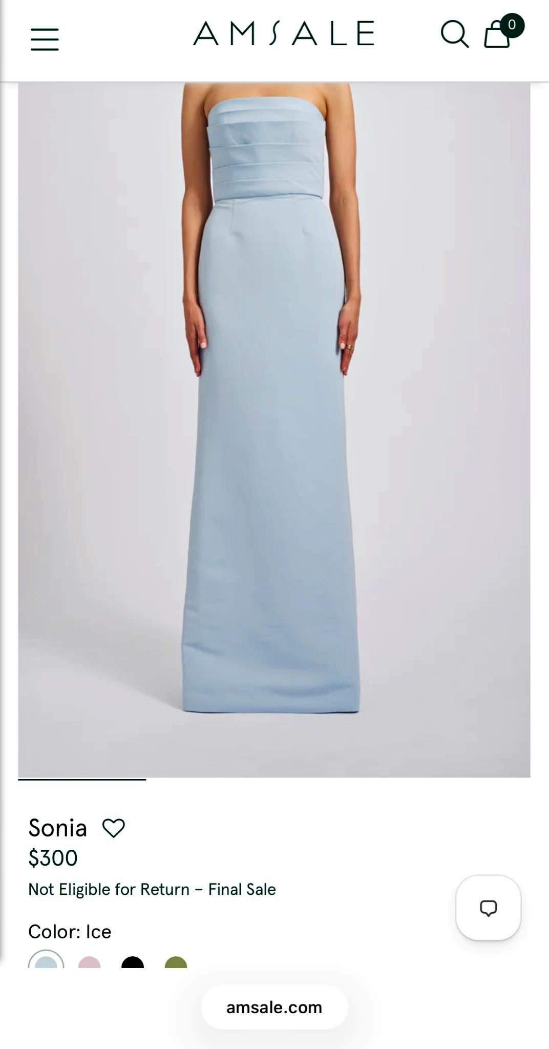Amsale Sonia Bridesmaid Dress Size 4 - Ice Blue - Dresses | Facebook Marketplace