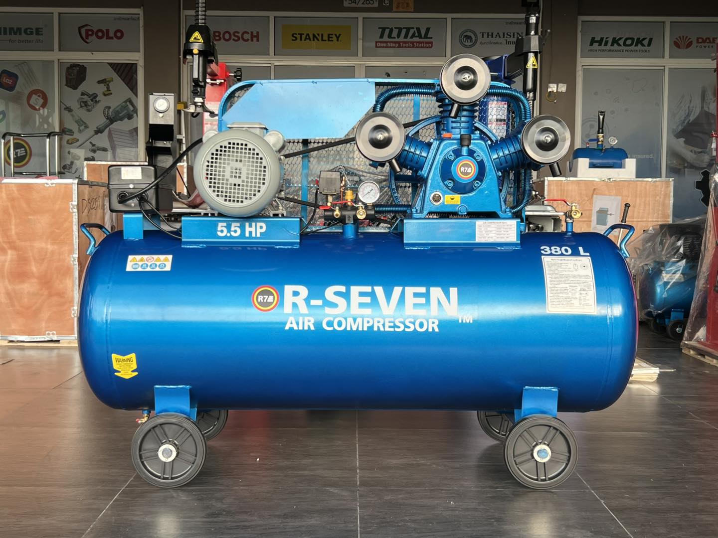 R7 - R-SEVEN Air Compressor ปั๊มลม ที่ช่างรุ่นใหญ่ เขาใช้กัน หัวสูบลม 3 ...
