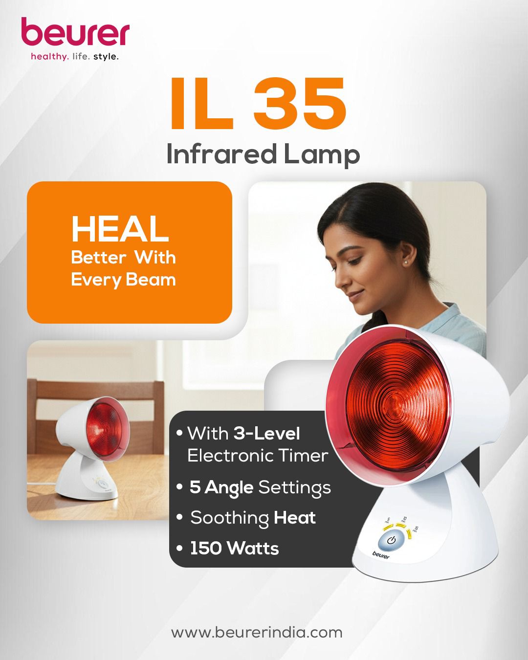 Warmth that cares for you, right where it's needed✨ The Beurer IL 35 Infrared Lamp promotes regeneration through targeted heat therapy — soothing muscles, easing stiffness, and helping your body recov