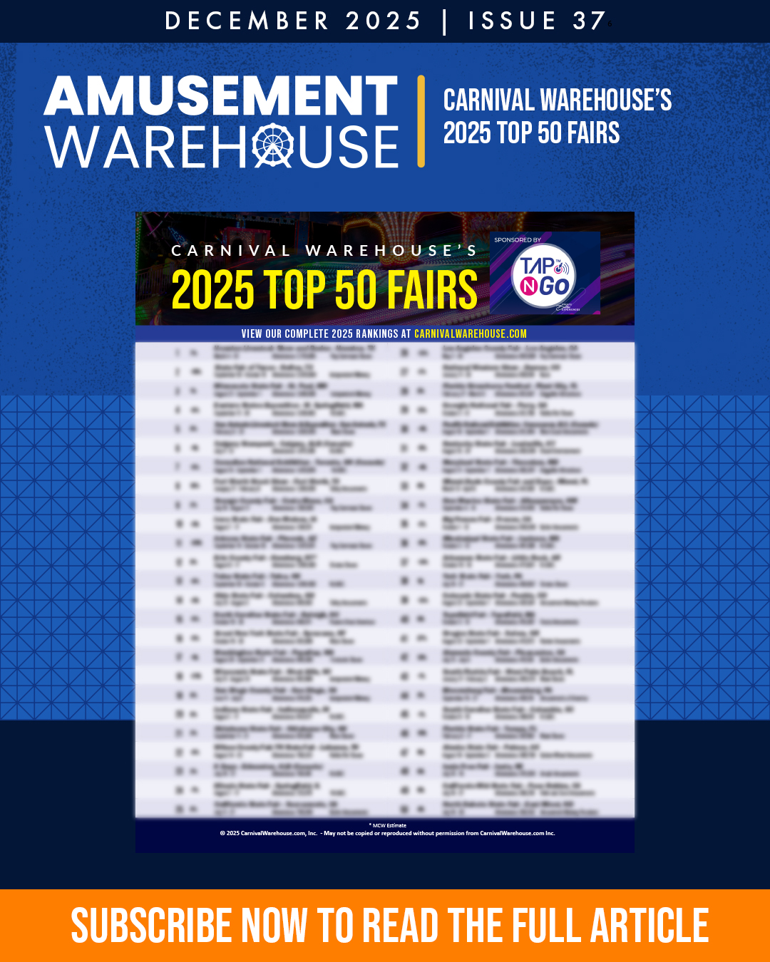 CarnivalWarehouse.com - 📊 The 2025 Top 50 Fairs Ranking is ALMOST here ...