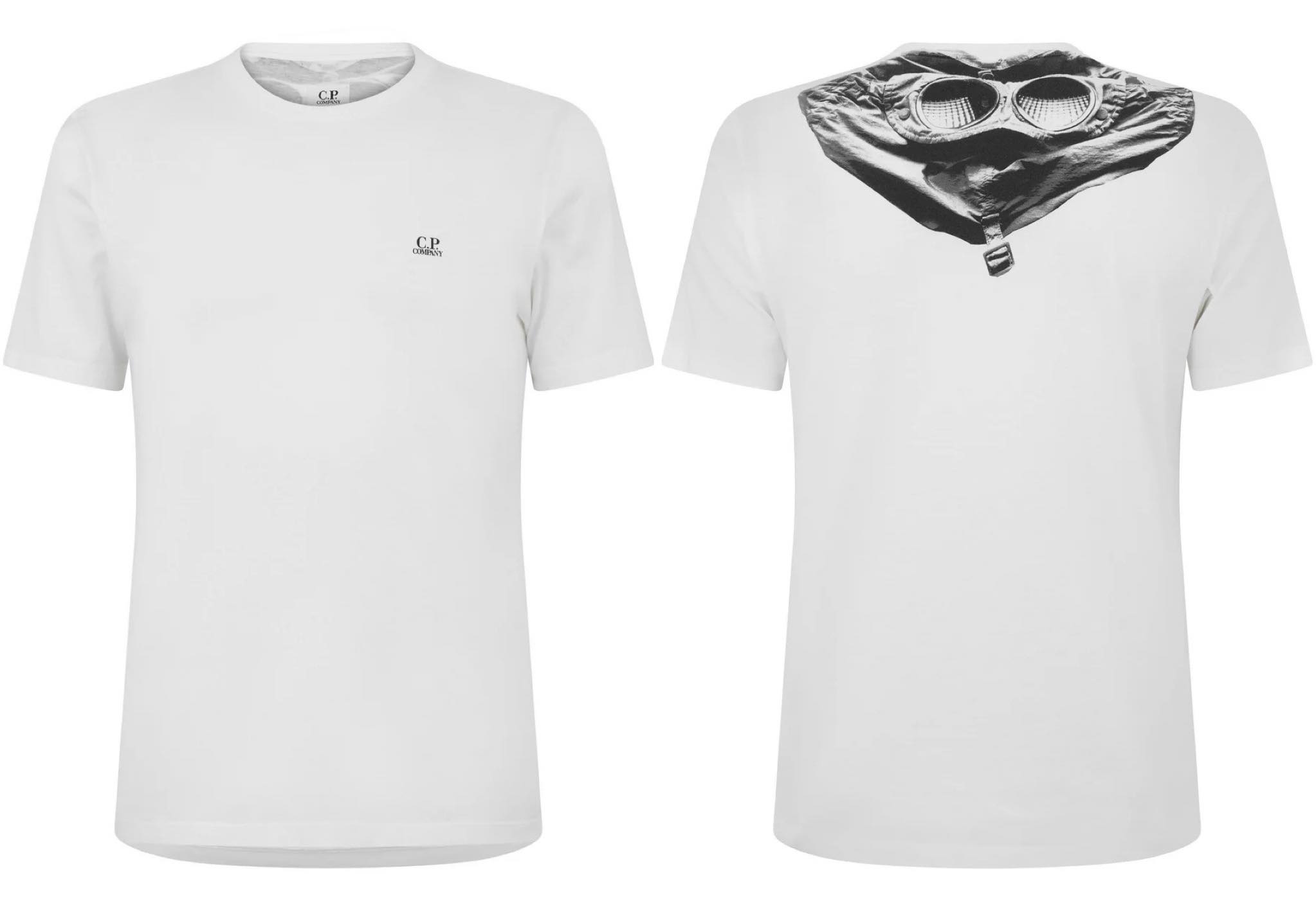 Top-End - Cp Company 030A Goggle Print T-Shirt In White BNWT RRP 