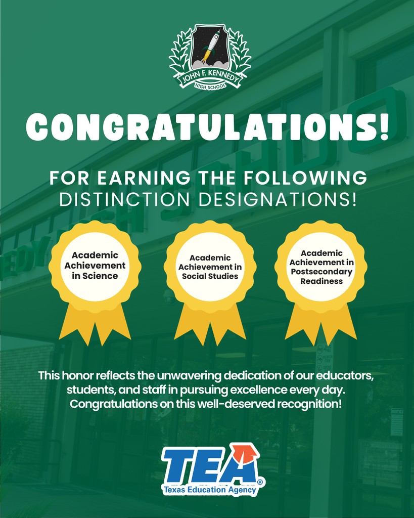 John - 🎉👏 Big congratulations to Kennedy High School for earning TEA ...
