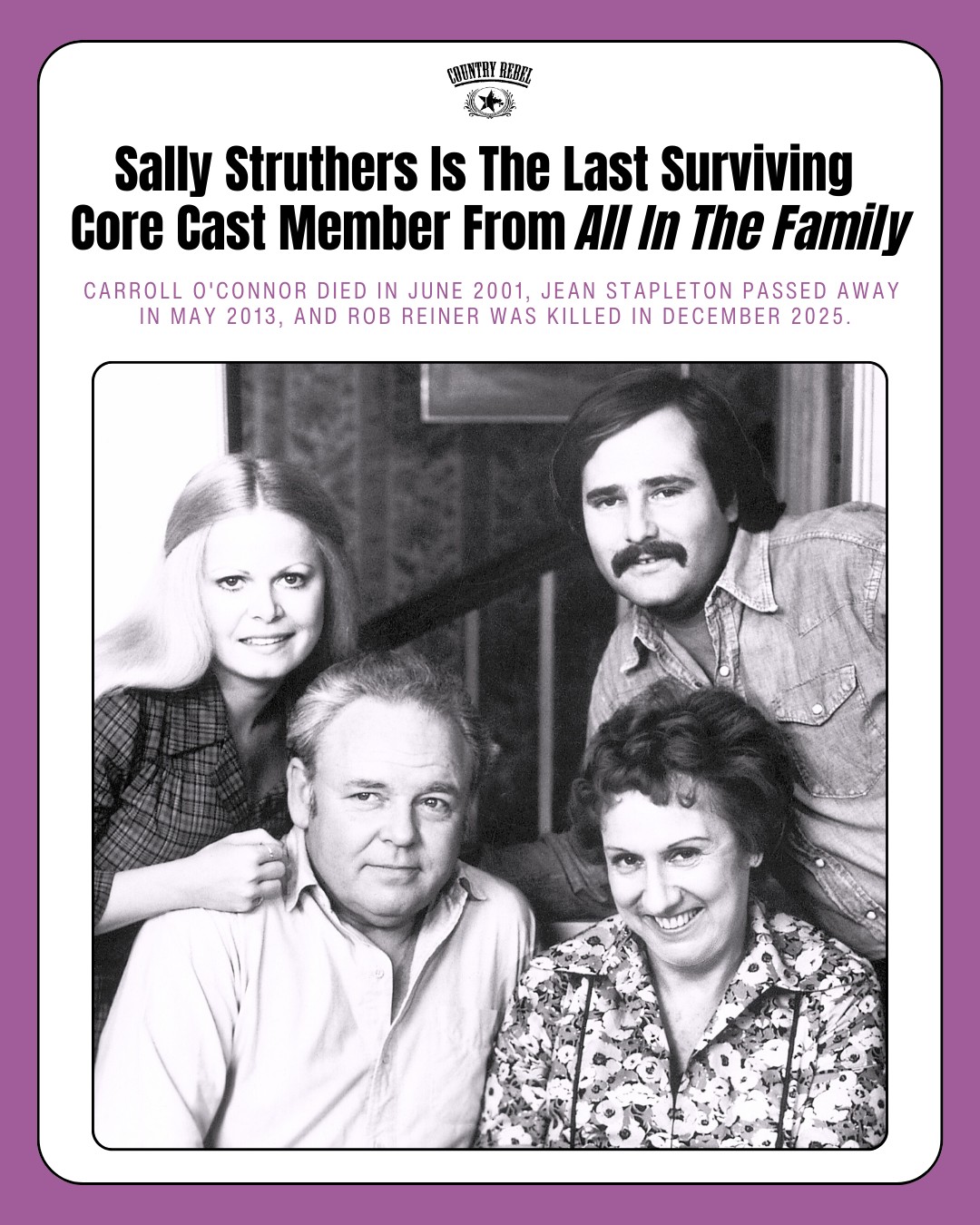 Country - Following Rob Reiner's tragic death, Sally Struthers is now ...