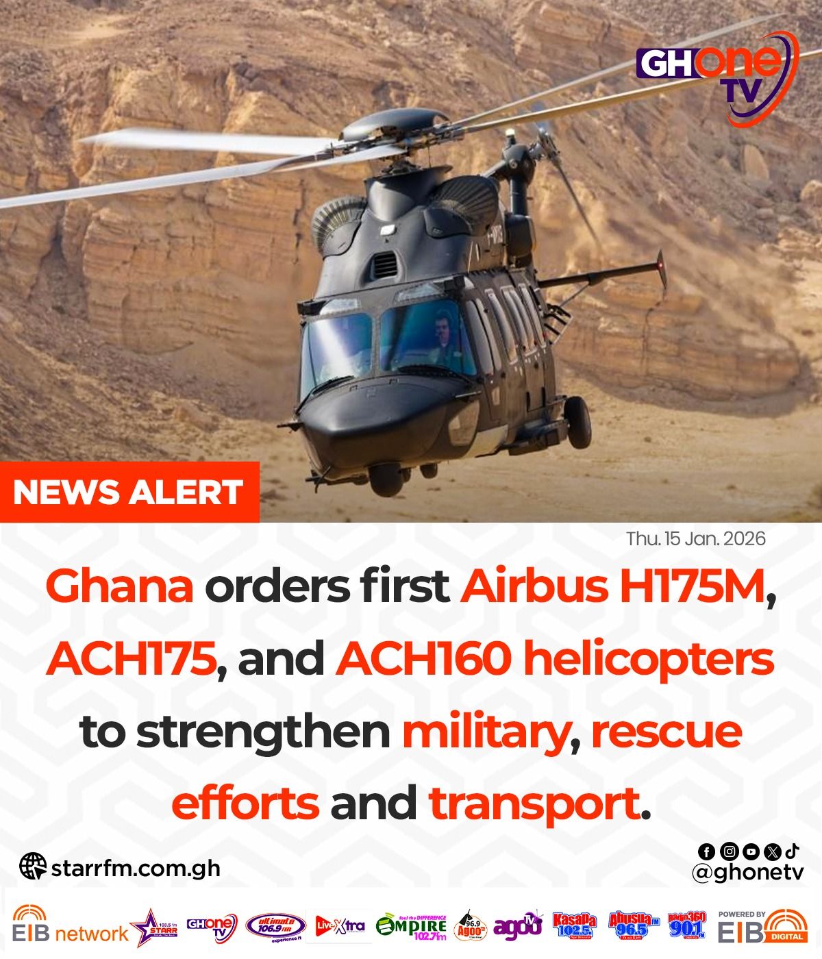 GHOne TV - Ghana orders first Airbus H175M, ACH175, and... | Facebook