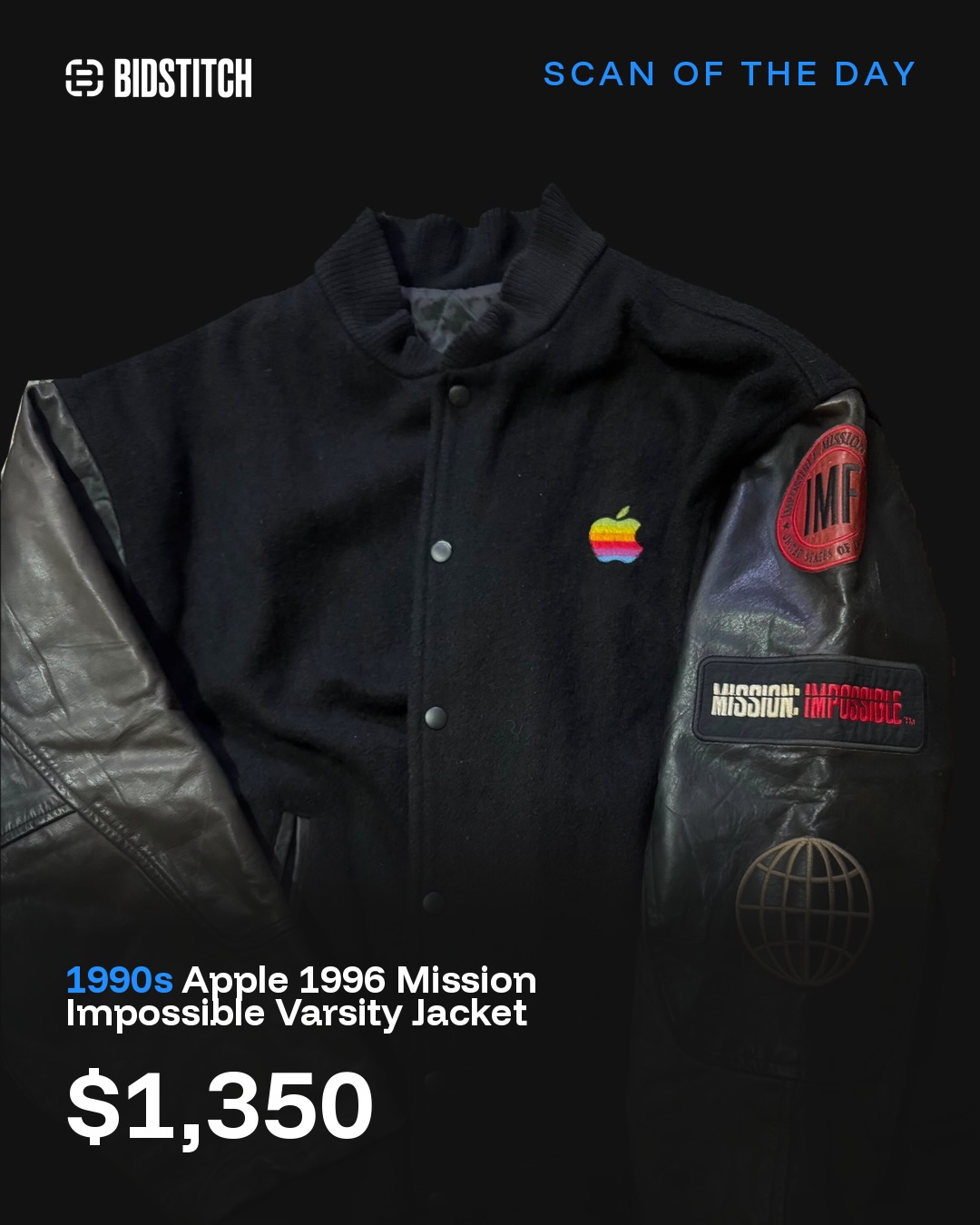 An incredibly rare 1996 Apple promo varsity jacket 😎 These Apple