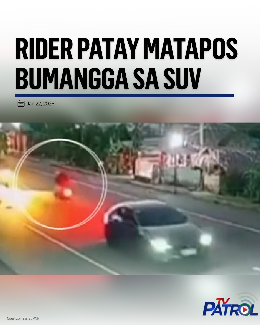 TV - Dead on arrival sa ospital ang rider matapos tumilapon pagkabangga ...