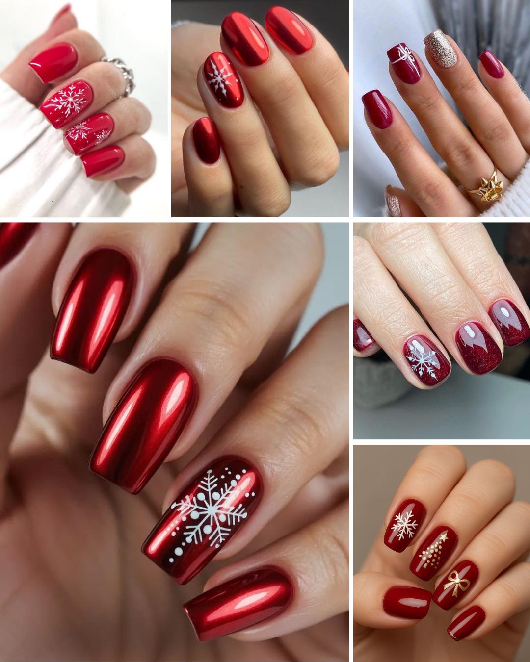 Uñas - 💅 ️ Uñas rojas navideñas que brillan con pura magia festiva ...