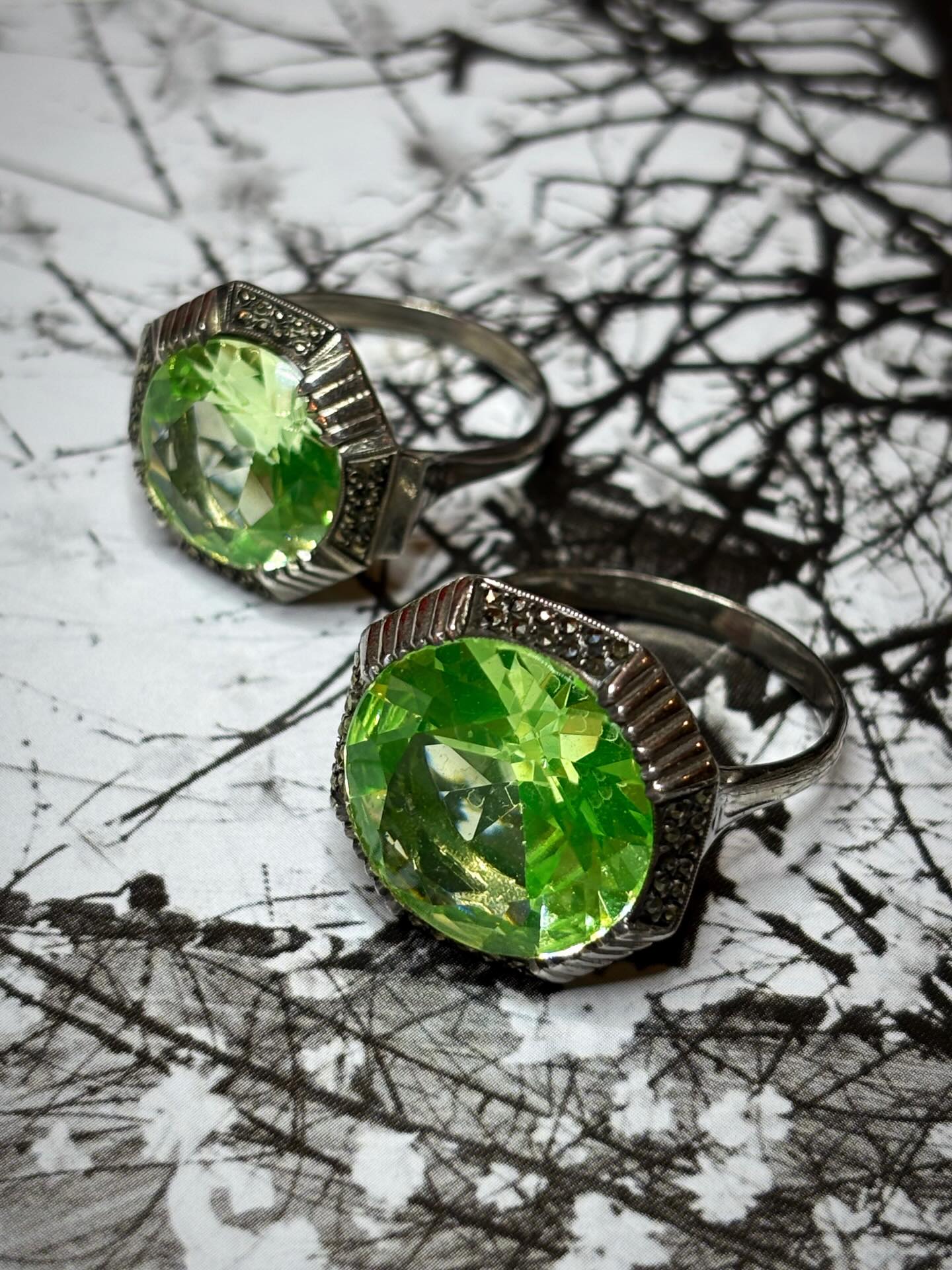 Bracelet Argent Massif DANECRAFT Avec émeraude - Poison Opium Collection