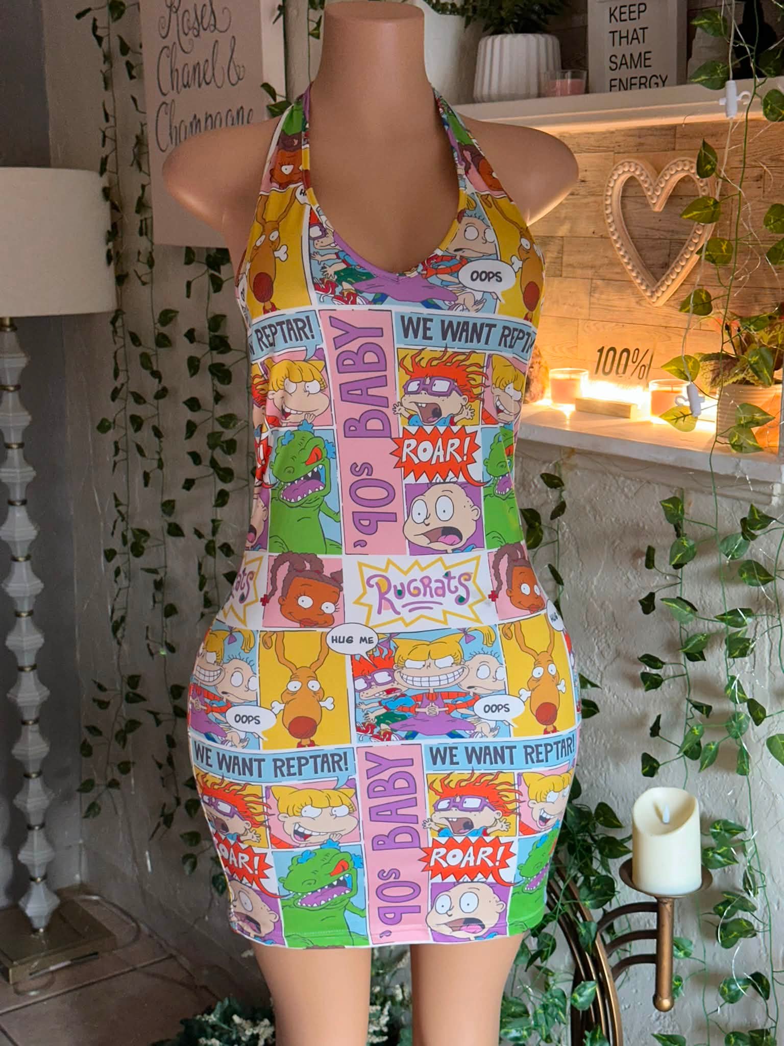 rugrats bodycon dress Danielle Knight This officially licensed outfit W Denim What stars wore to Color:FRESH AIR CAROLINA BLUE