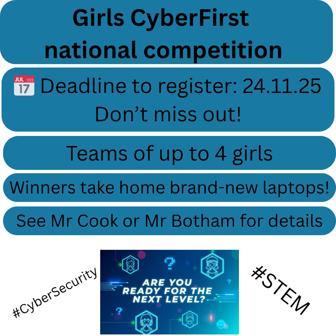 🚨 CyberFirst Girls Competition –... - Ian Ramsey CE Academy | Facebook