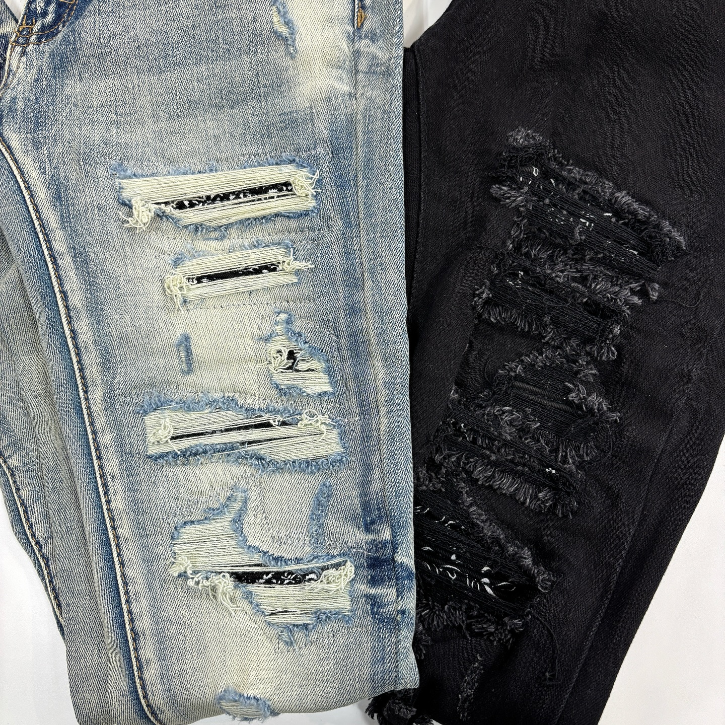 mnml(ミニマル) 人気のX165 PAISLEY STRETCH DENIM 再入荷しております 