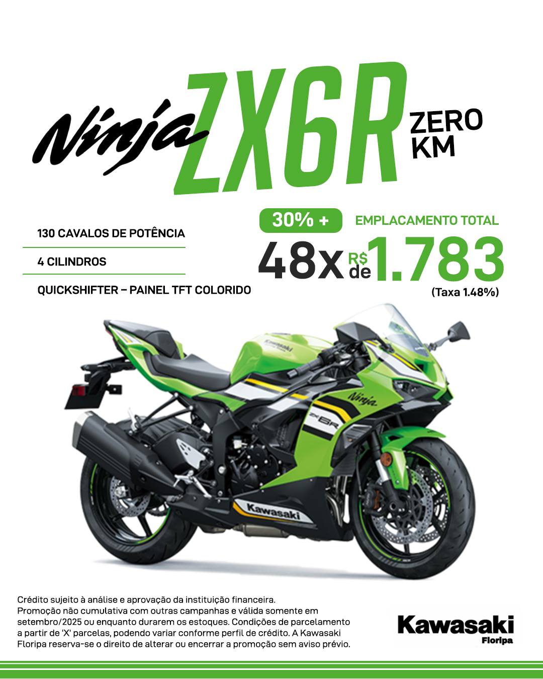 OFERTAS IMPERDÍVEIS NA KAWASAKI FLORIPA PRA VOCÊ! 💚🏍️ NINJA