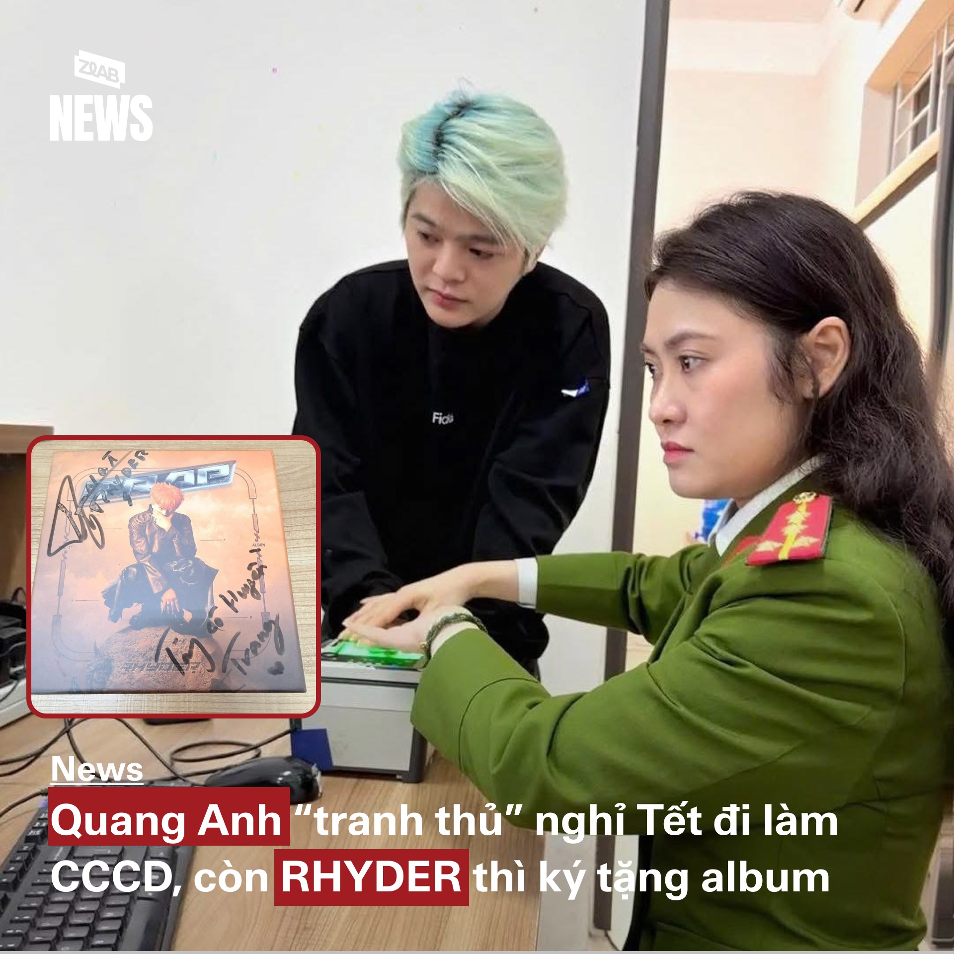 ZLAB - RHYDER tranh thủ đi làm CCCD ngay mùng 3 Tết | Facebook