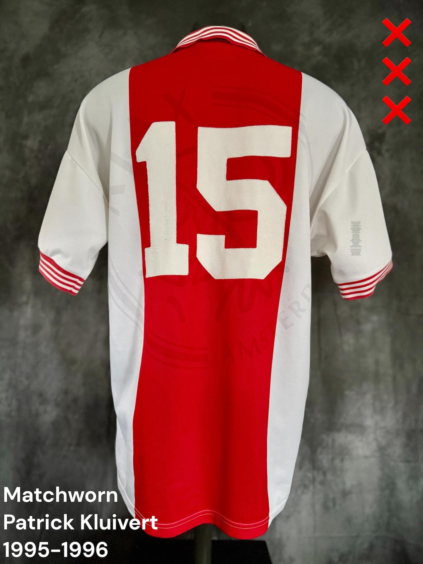 Ajax - The back of this iconic Ajax home shirt from the 1995–1996 