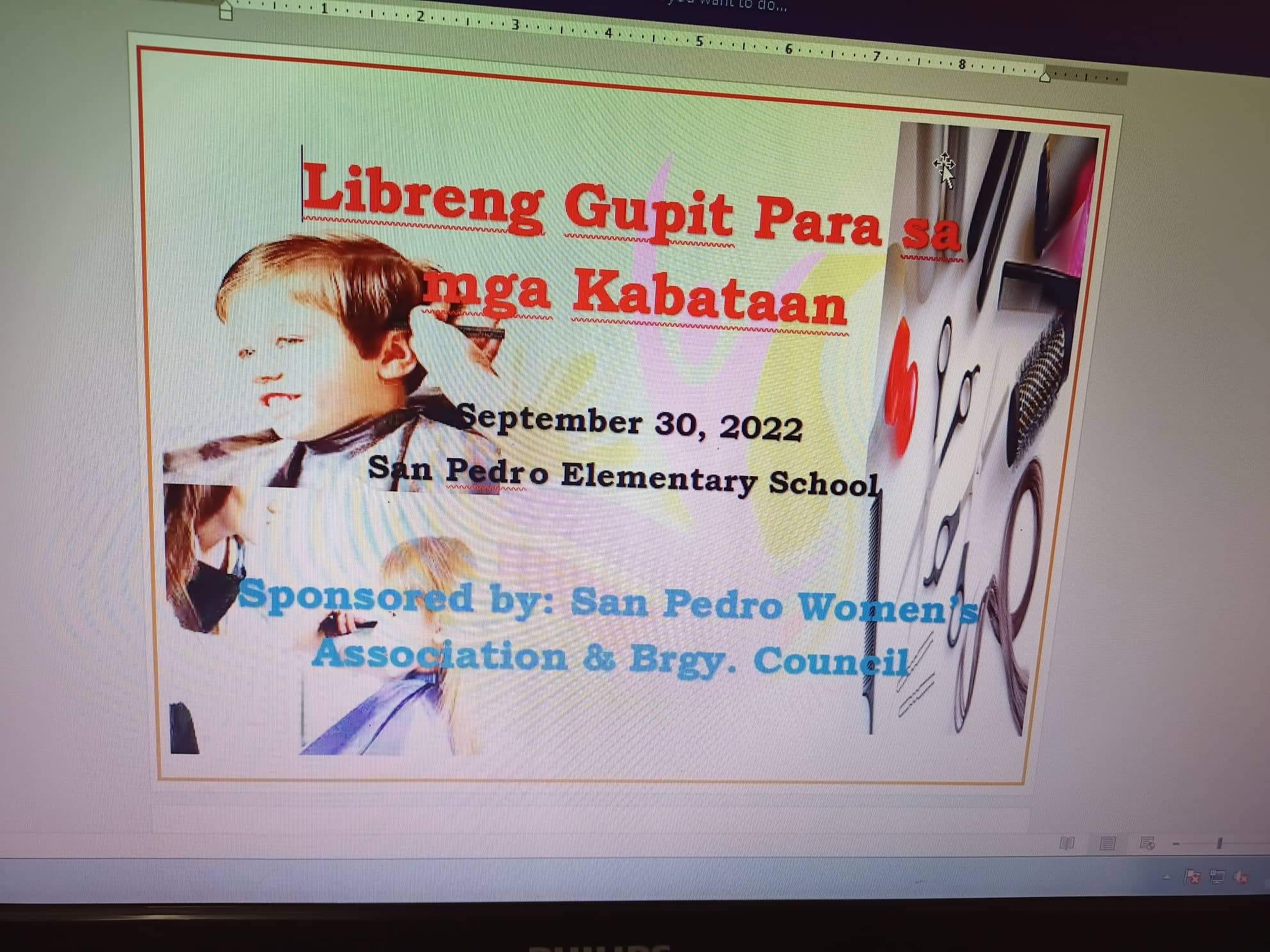 WHAT: Libring gupit... - Barangay San Pedro, Alegria, SDN