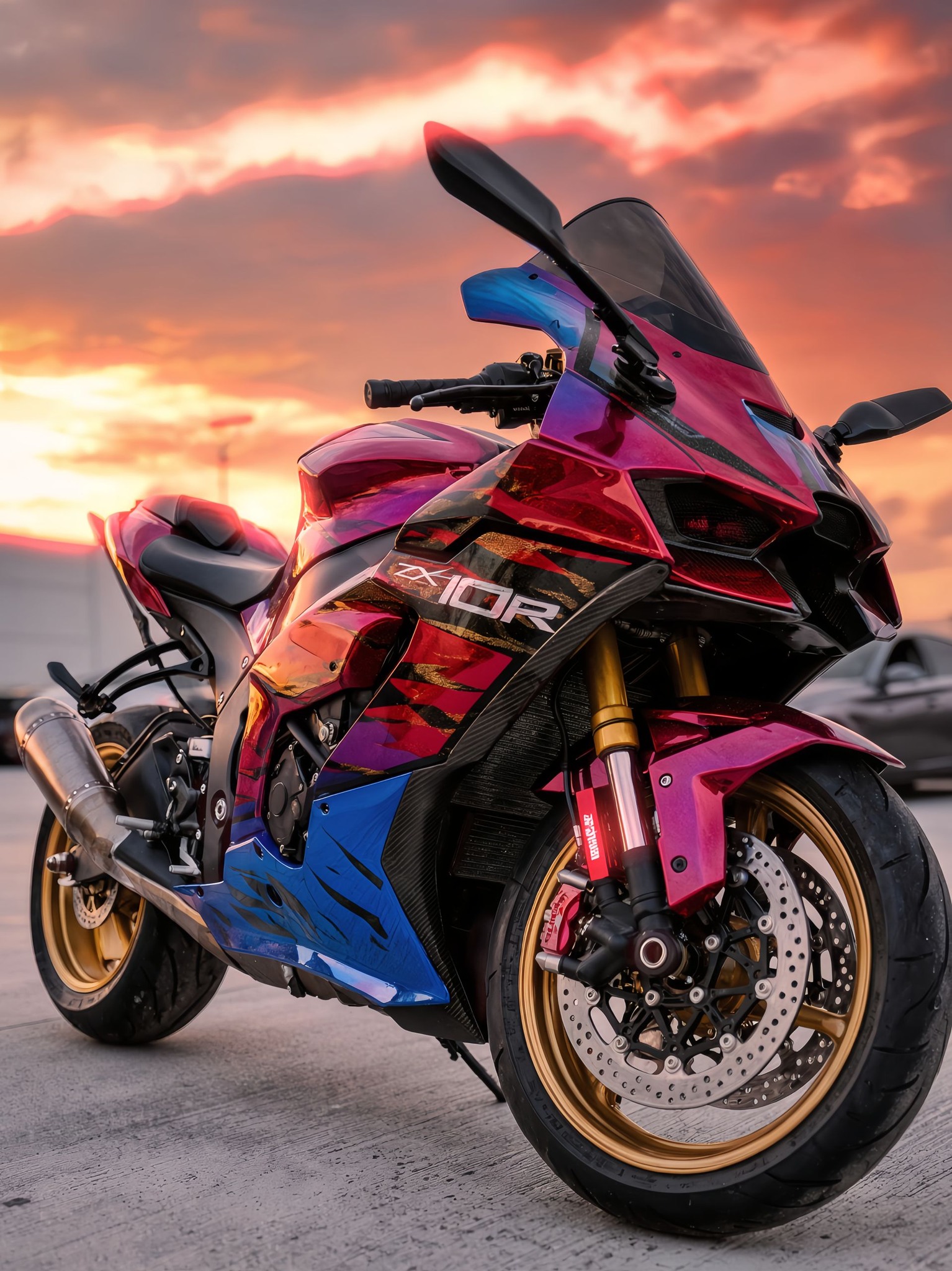 Sunset Dragon ZX-10R - Gold & Candy Edition 🔥💙💖 Hashtags