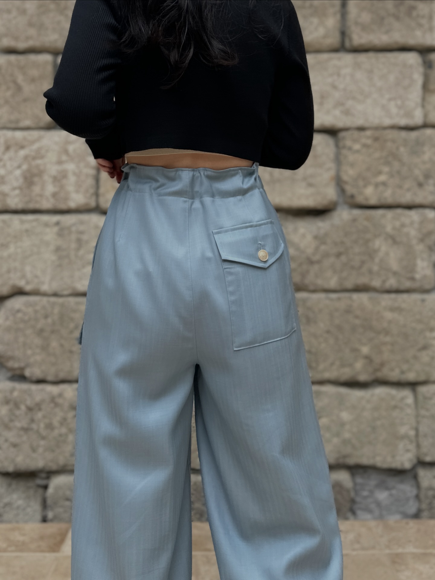GEA1】AURALEE □WOOL HERRINGBONE CARGO PANTS A26SP05CH col：DUSTY