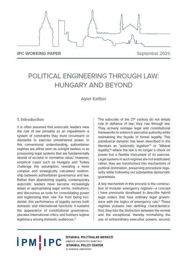 Istanbul - IPC Working Paper ''Political Engineering Through Law ...