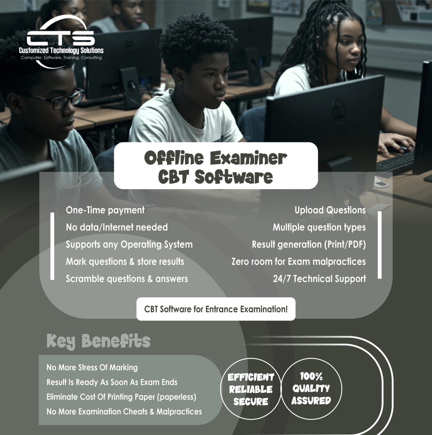 Computer based test (CBT) continues - Day 2. The CBT system allows