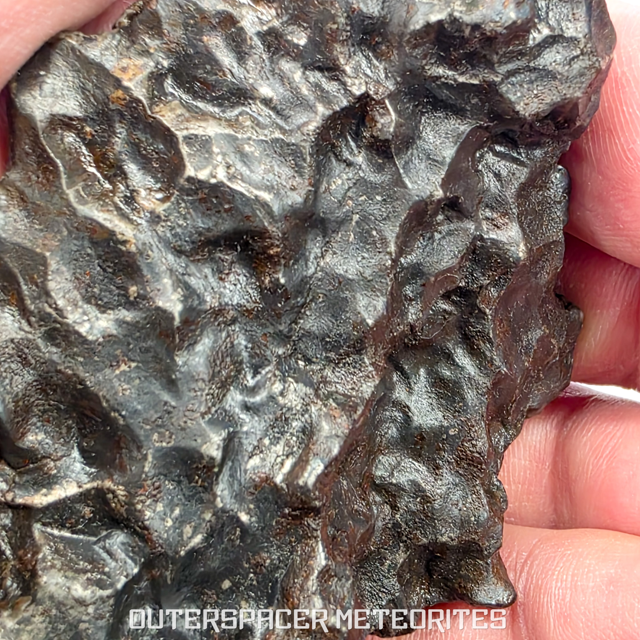 EARTH ROCKです。 Heavily regmaglypted iron with fusion crust - 342g Unclassified
