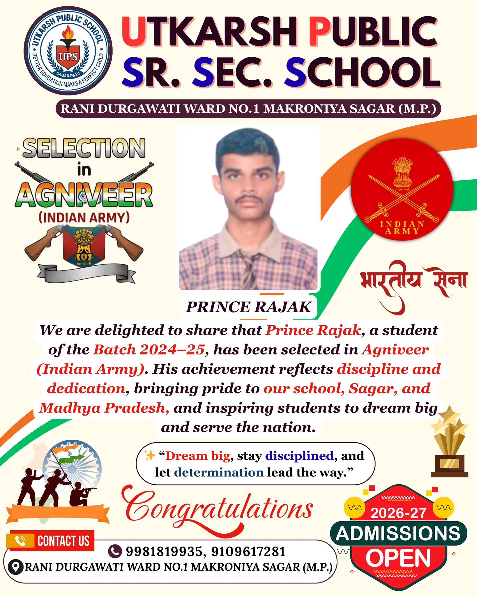 Utkarsh - 🌈🌟A PROUD MOMENT FOR UTKARSH PUBLIC SCHOOL SAGAR! 🇮🇳 Huge ...