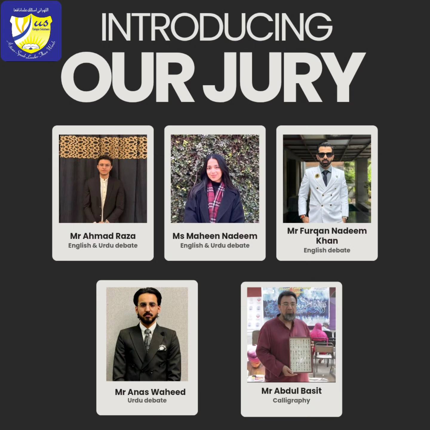 Unique - Presenting Our Esteemed Jury for the Annual Debate Competition ...