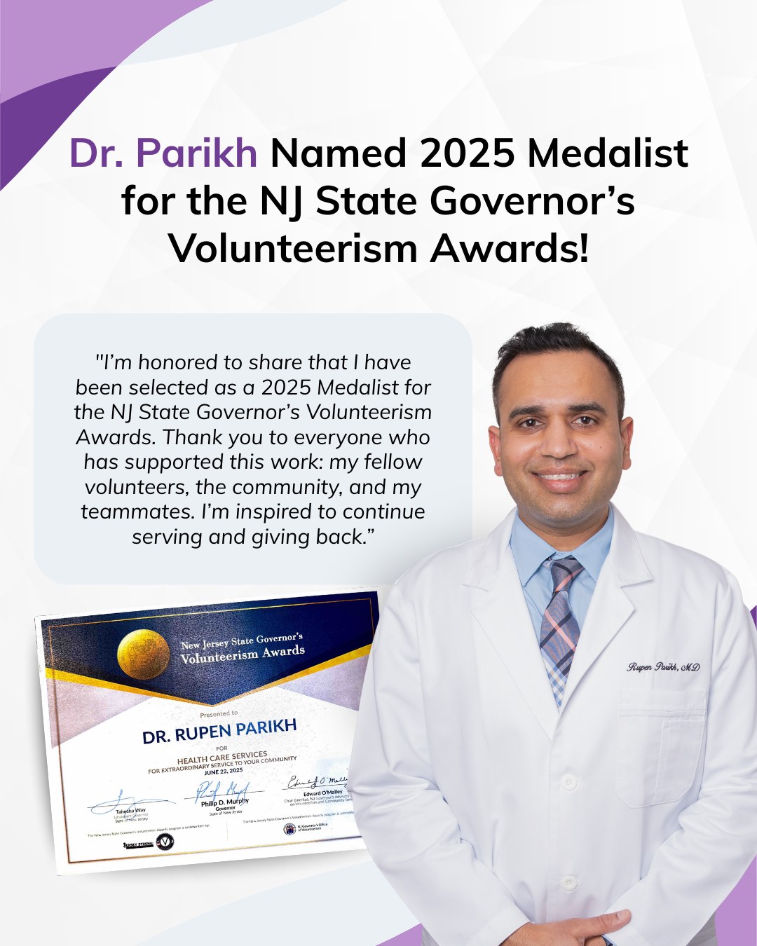 Hunterdon - We are incredibly proud to celebrate Dr. Rupen Parikh! 🎉 Dr ...