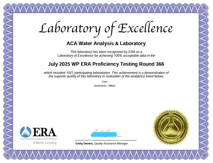 ACA - ACA Water Analysis & Laboratory Services, Inc. proudly achieves ...