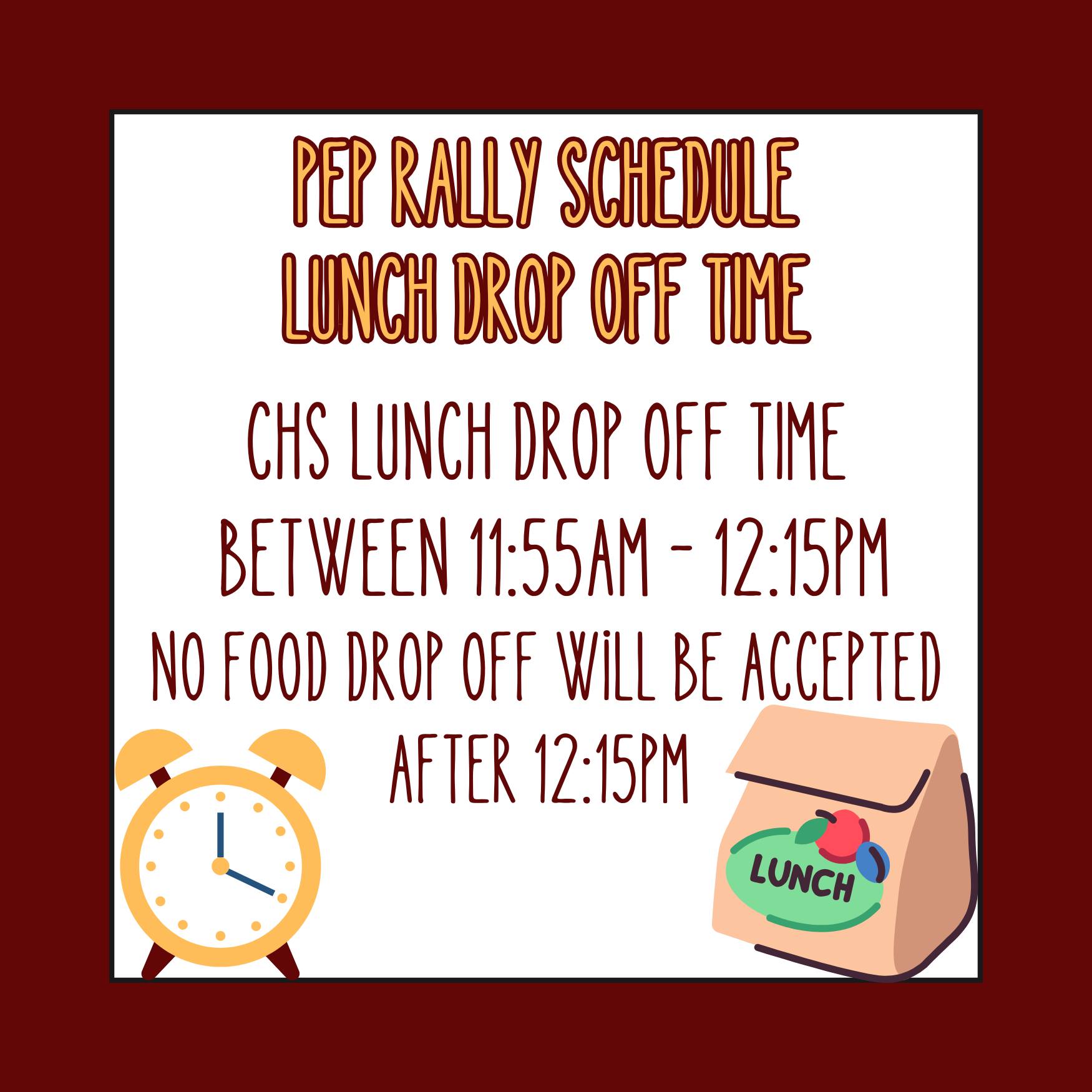 Charlotte ISD - ** Due to Pep Rally, High School Lunch... | Facebook