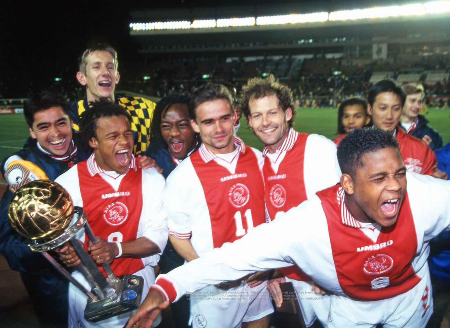 Ajax celebrating their World Club “Intercontinental” Cup Triumph