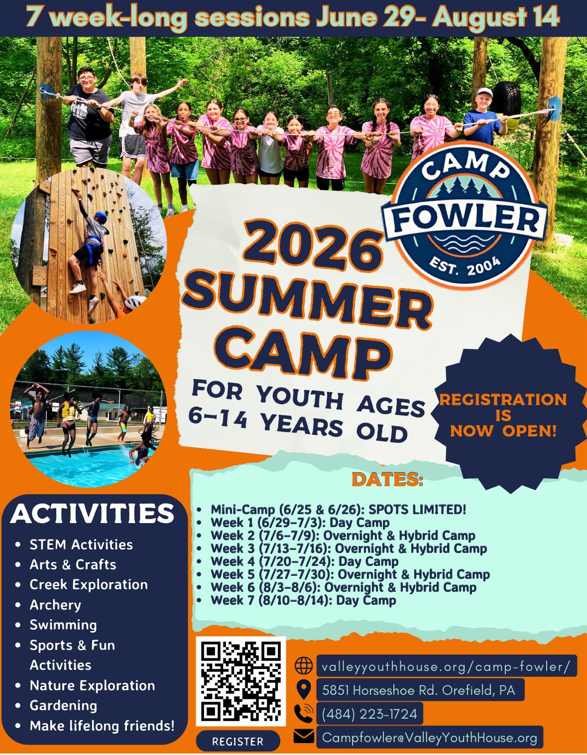 Valley - Camp Fowler's summer camp registration is officially open! 🎉 ...