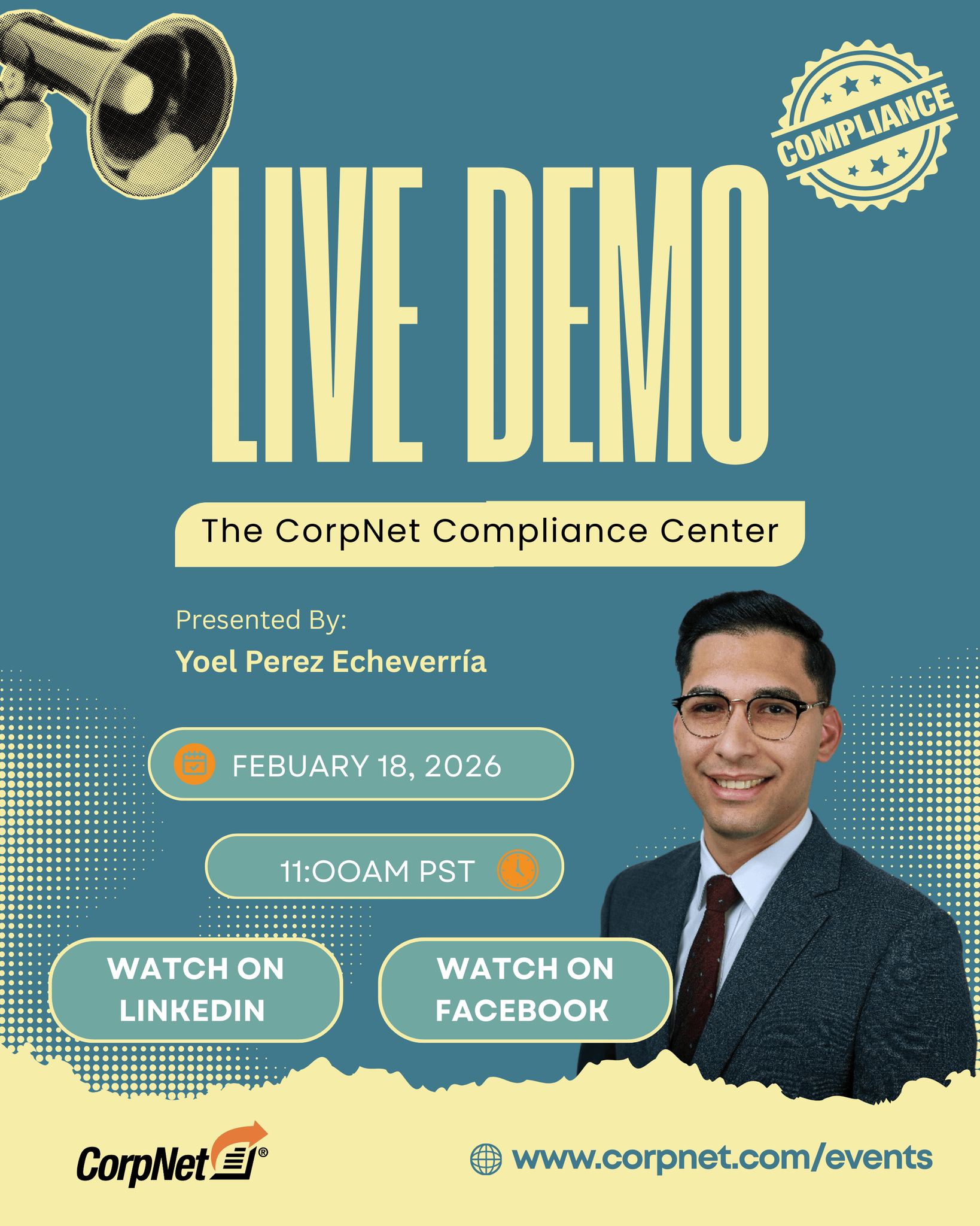 CorpNet.com - Our first LIVE of 2026 is happening TODAY!... | Facebook