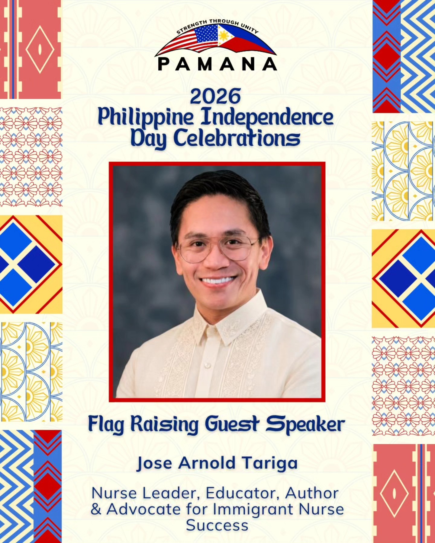 Dr. Jose Arnold Tariga to speak at PAMANA's 2026 flag raising ceremony