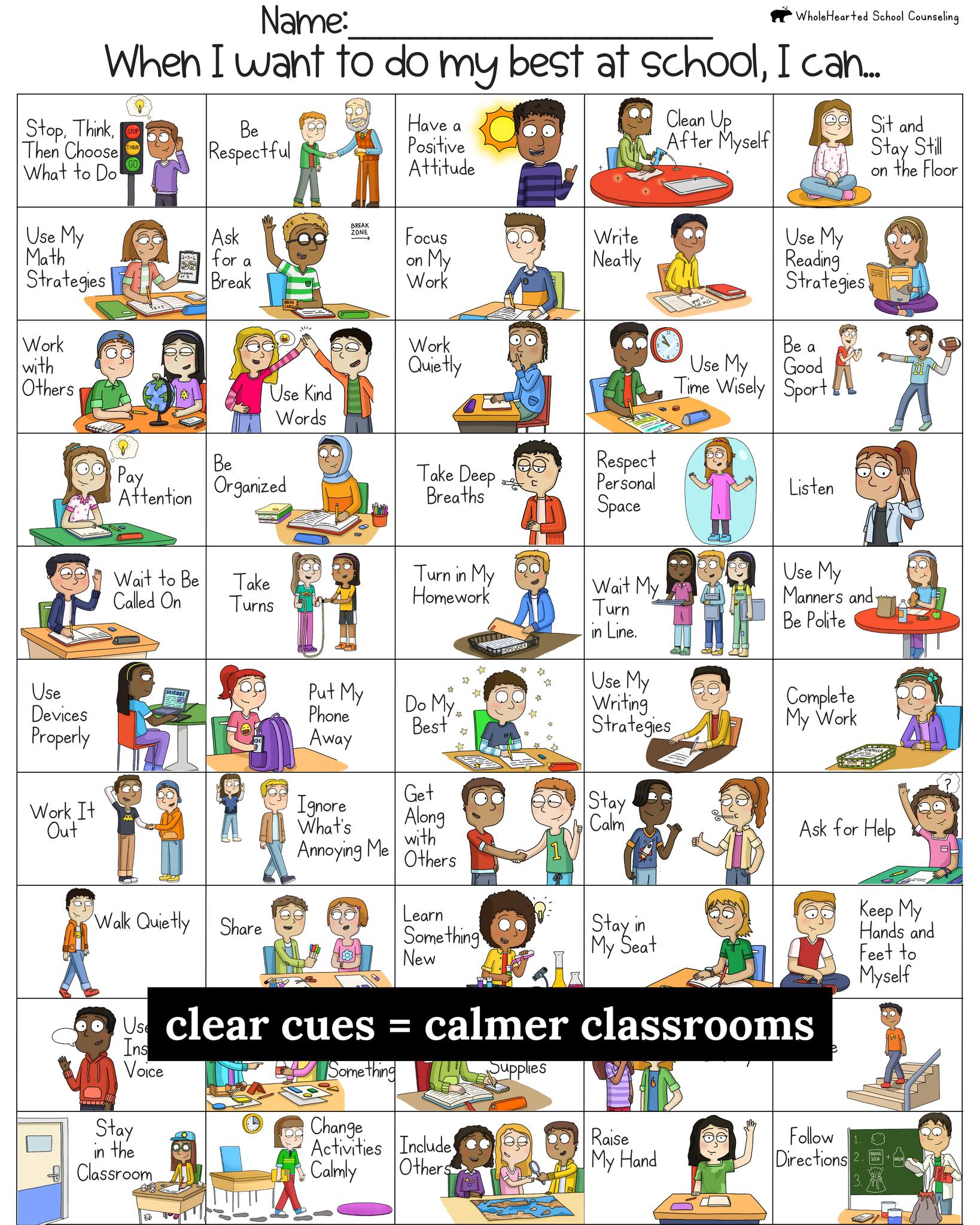 WholeHearted - Type VISUAL for the link 💛 These behavior visuals do the ...