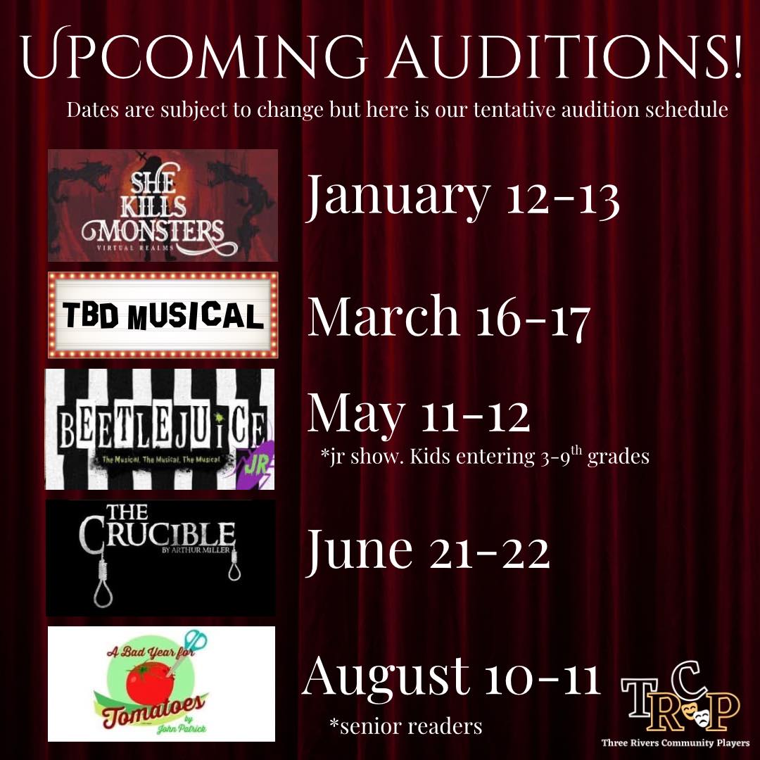 MEET THE CAST! 🤩🤩🤩... - Three Rivers Community Players | Facebook