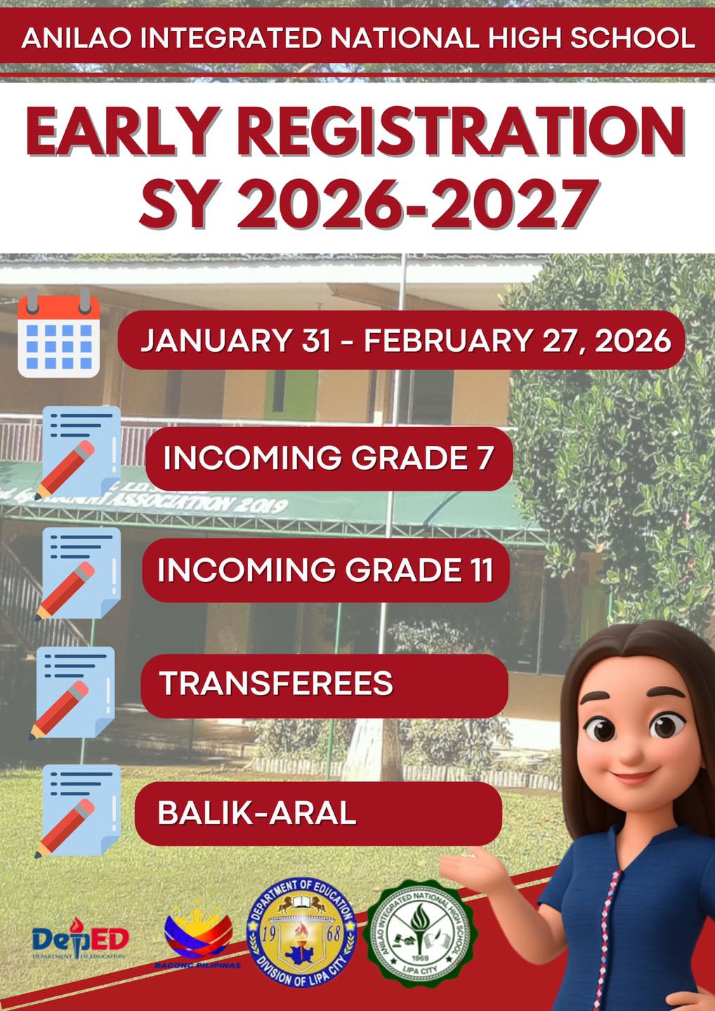 DepEd - ANNOUNCEMENT 📢 ! EARLY REGISTRATION for Incoming Grade 7, Grade ...