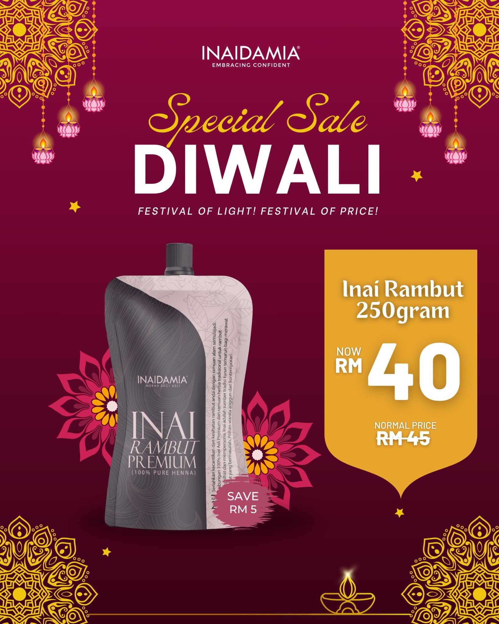 Inai Rambut Daun Asli... - Inai Rambut Daun Asli Inaidamia