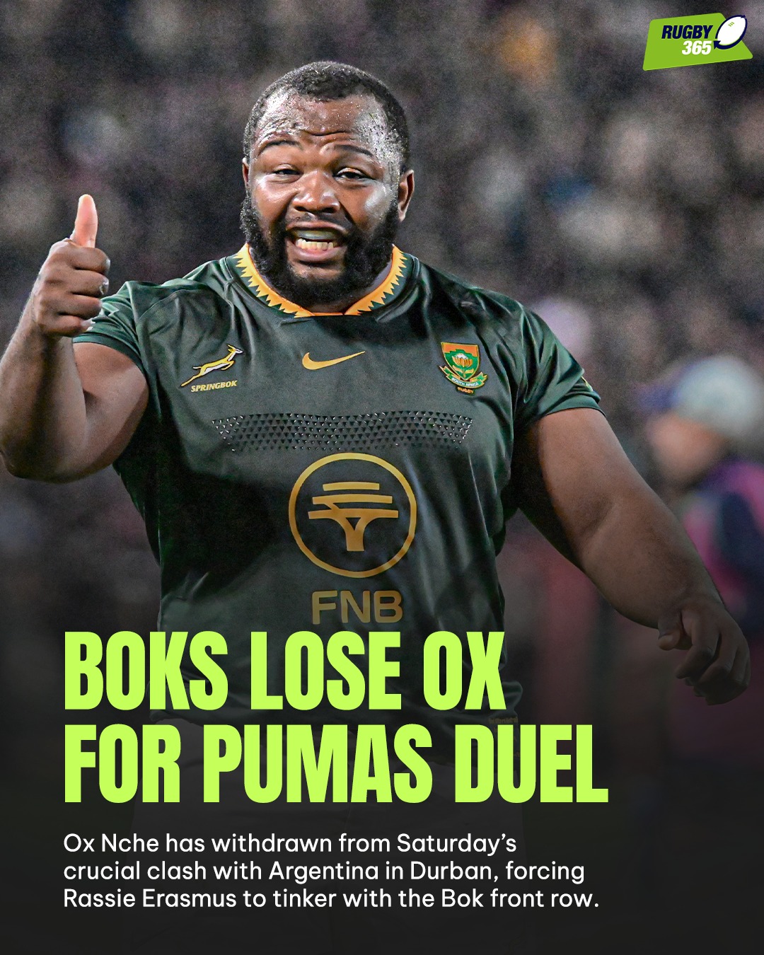 Rugby365 - The Springboks have been forced into a late... | Facebook