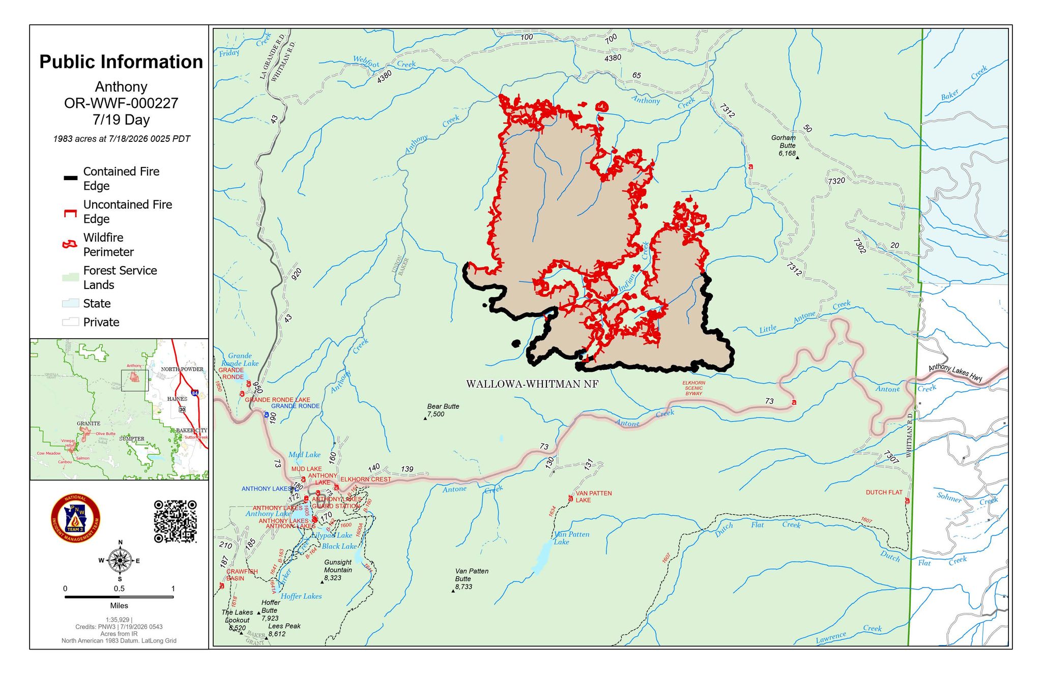 July 19, 2026 - Anthony Fire Update Quick Facts Size: 1,983 acres