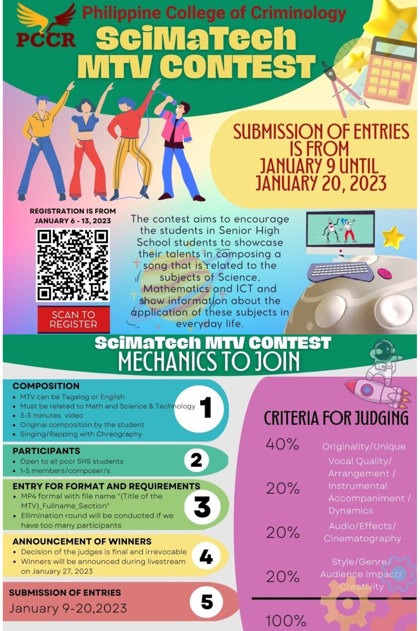 SCIMATECH MTV CONTEST OBJECTIVE: The... - PCCR High School | Facebook