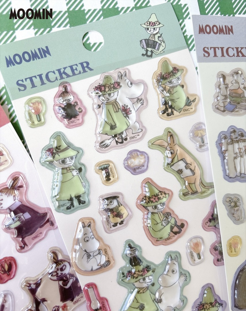 ムーミンのぷっくりステッカー4種類が新登場♪ 立体感がかわいい