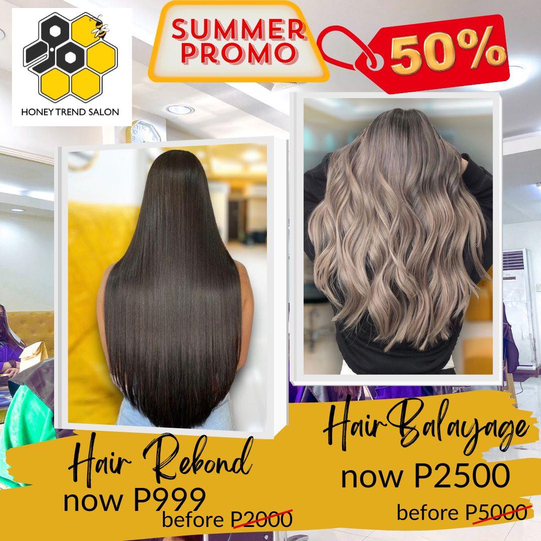 Book now! ❤️php999 REBOND ONLY 🚨 REBOND + COLOR + HIGHLIGHTS + BRAZILIAN💛 🏢Honey Trend Salon Bayanan Branch & Glutathione Spa🐝 (02) 8405 2463 Located: Bayanan Point Building, Unit 2B ground floor