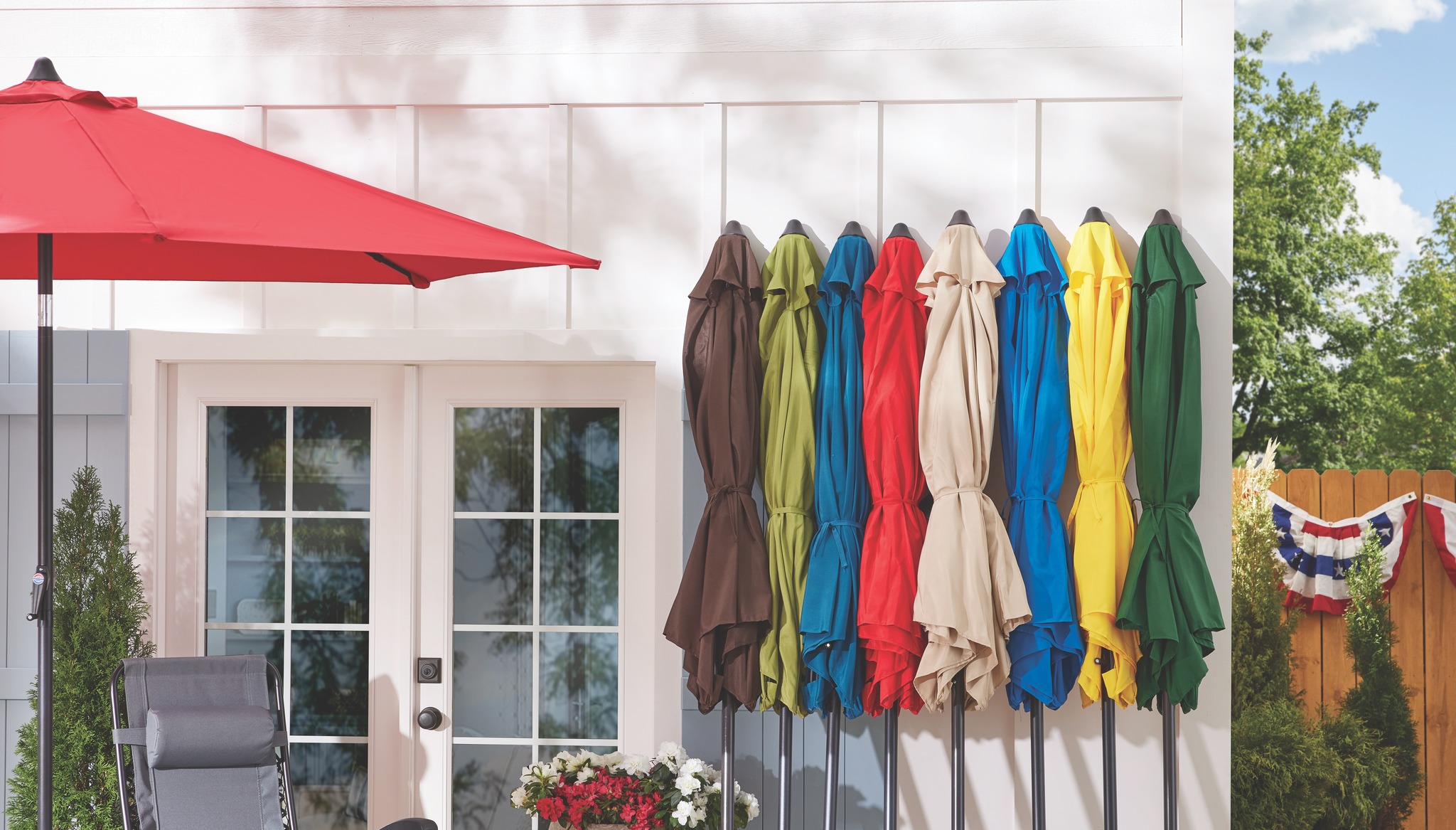 ace patio umbrellas Treasure Garden 8x10 ft Outdoor Umbrella (Rectangular, High-Perf while complementing your sense of style and color ACEGOSES 11-ft Aluminum Red No-tilt