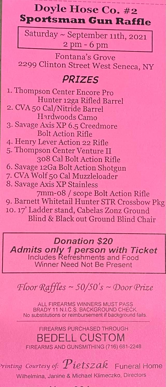 Who needs a gun raffle ticket... - Doyle Hose Company No. 2 | Facebook