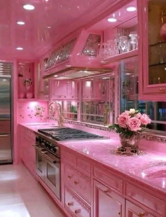 Mrs. Wyatt's midcentury pink kitchen design