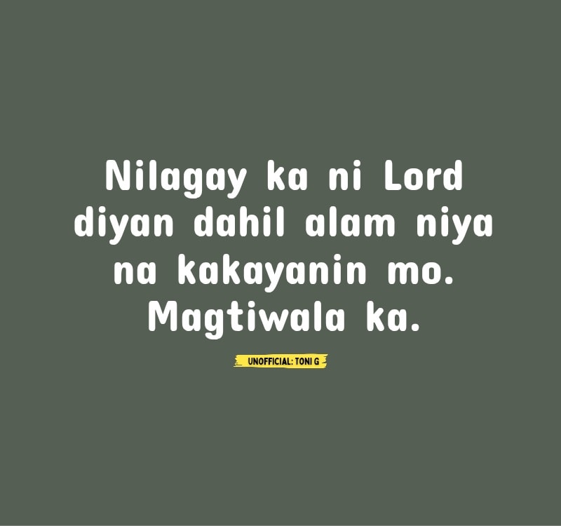 Unofficial: - Hinanda ka niya para diyan. Kakayanin mo. | Facebook