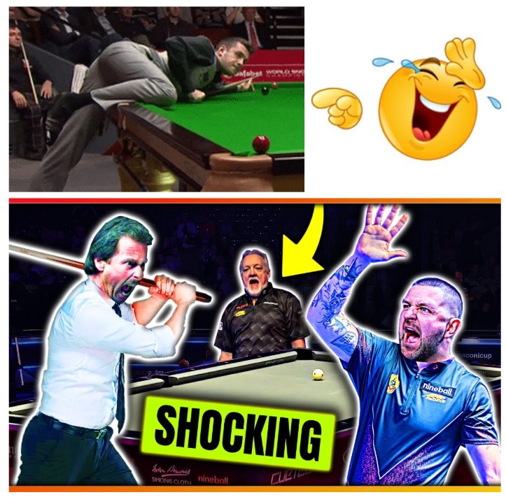 Billiard - A player broke his own cue in a fit of rage. A ghost spit ...