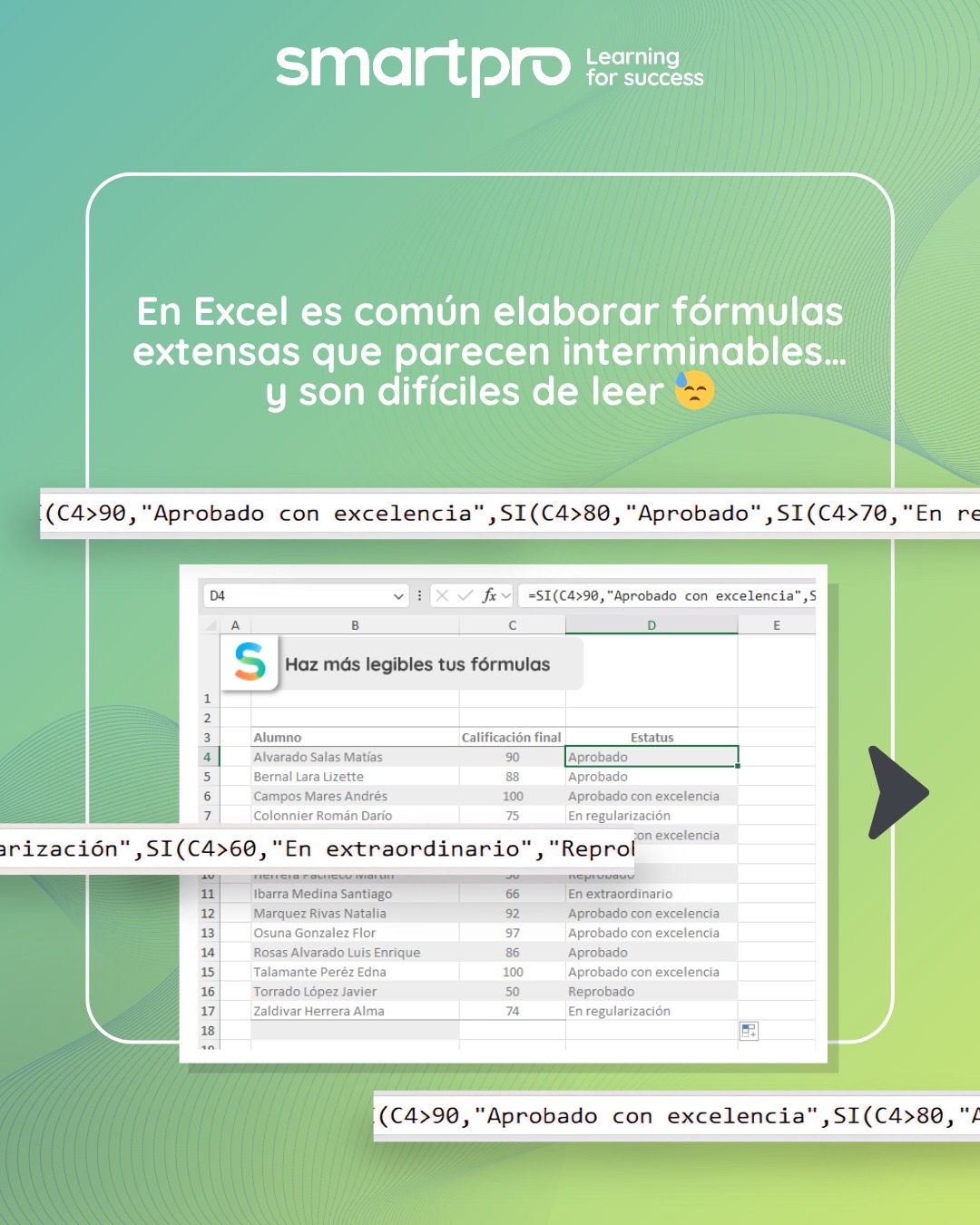 💻 ¿Tus fórmulas en Excel parecen... - SMARTpro Academy | Facebook